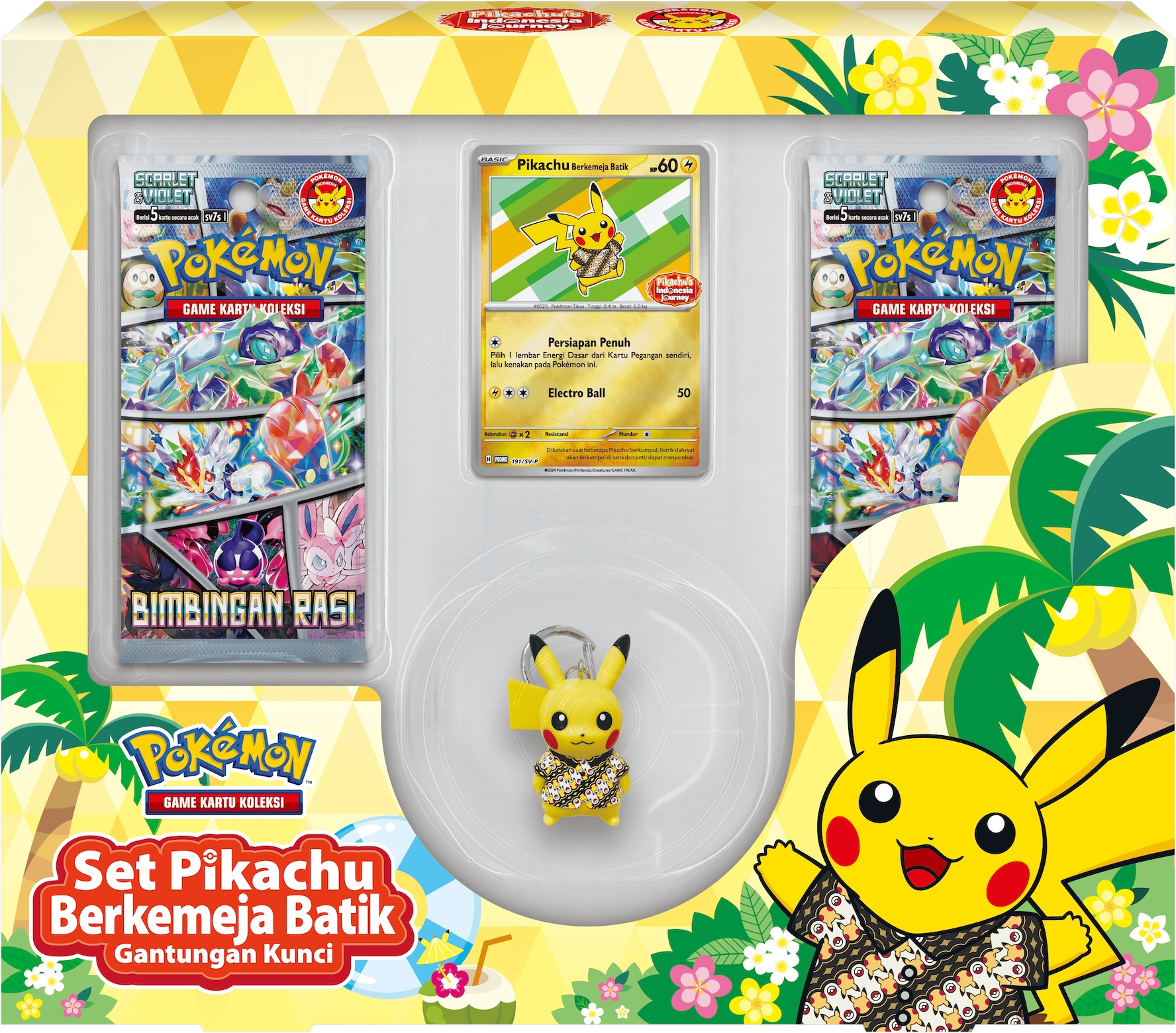 ポケモンカードゲーム Pikachu Indonesia Journey Complete Set Pikachu's Indonesia Journey Promo box with Batik Shirted