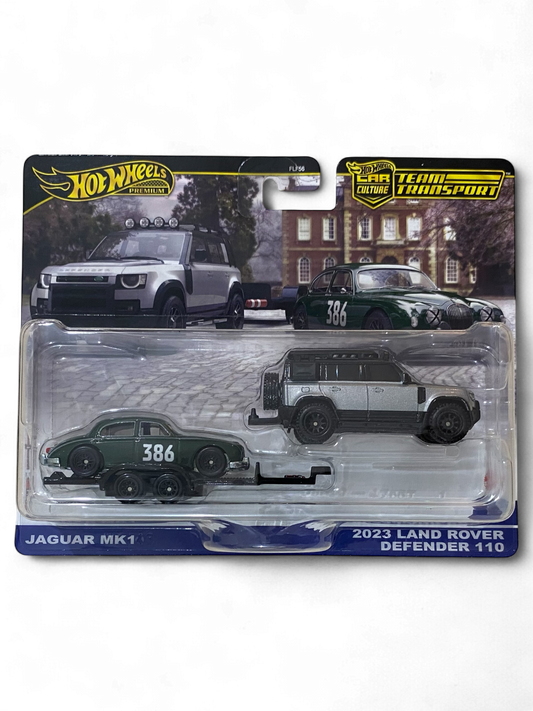 Hot Wheels Team Transport Jaguar MK1 / 2023 Land Rover Defender 110