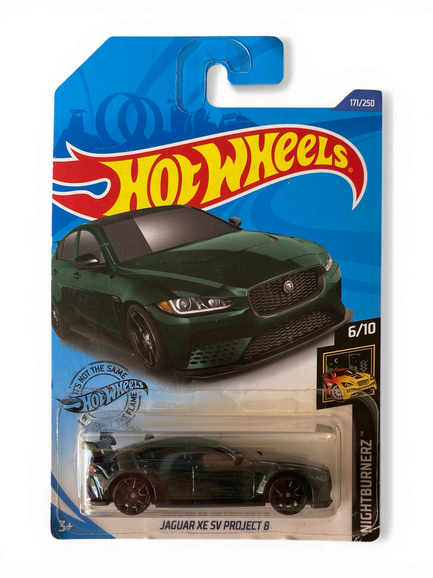 Hot Wheels Jaguar XE SV Project Eight (Nightburnerz) Green Metal flake