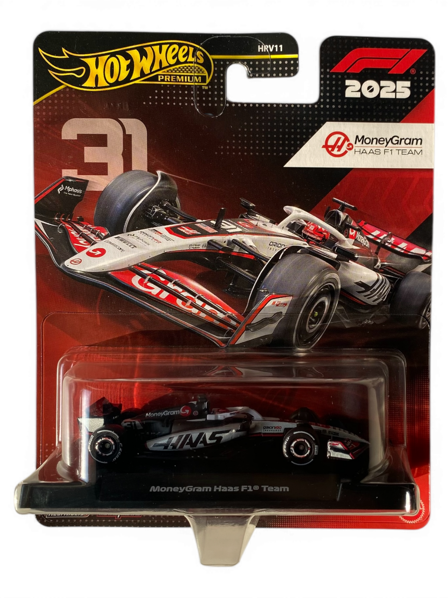 Hot Wheels Premium Formula 1 2025 MoneyGram Haas F1 Team/Équipe (#31)