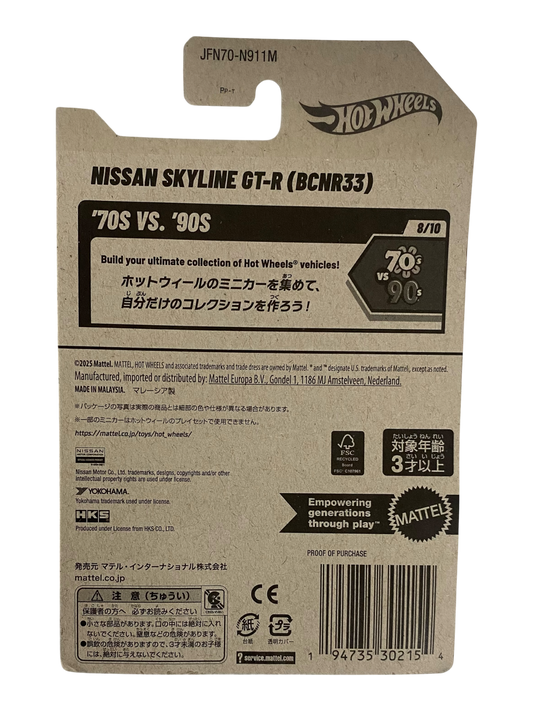 Hot Wheels Nissan Skyline GT-R (BCNR33) HKS Metalflake Dark Blue