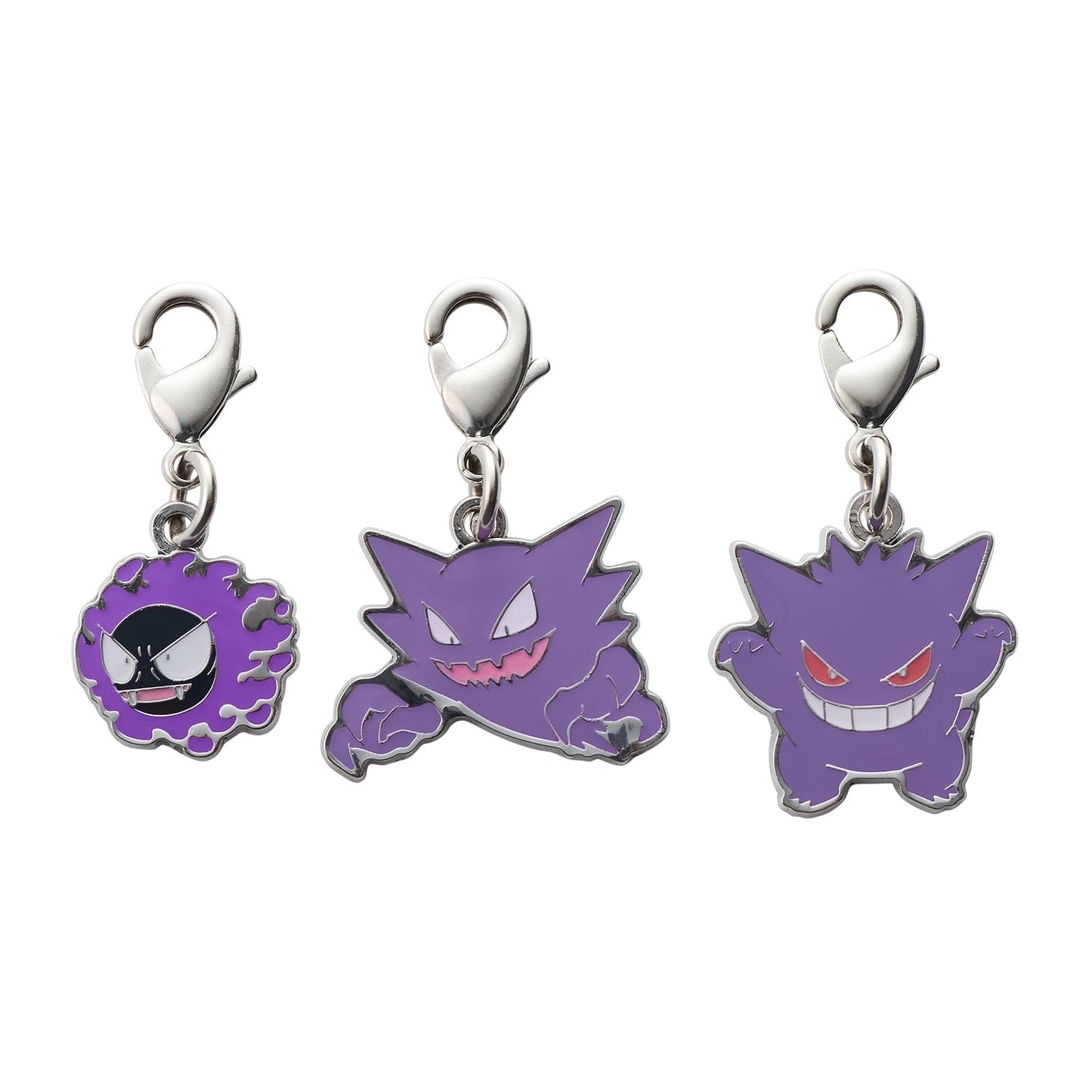 Pokemon Center: National Pokédex Metal Charms 092, 093, 094 - Ghastly / Haunter / Gengar