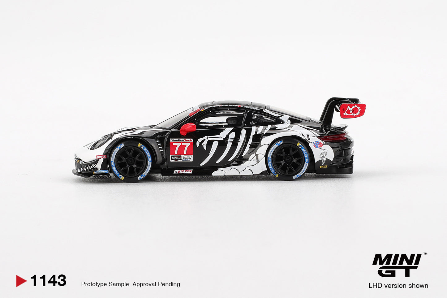 Mini GT  Porsche 911 GT3 R #77 2025 IMSA Petit Le Mans AO Racing (Skeleton Rexy)
