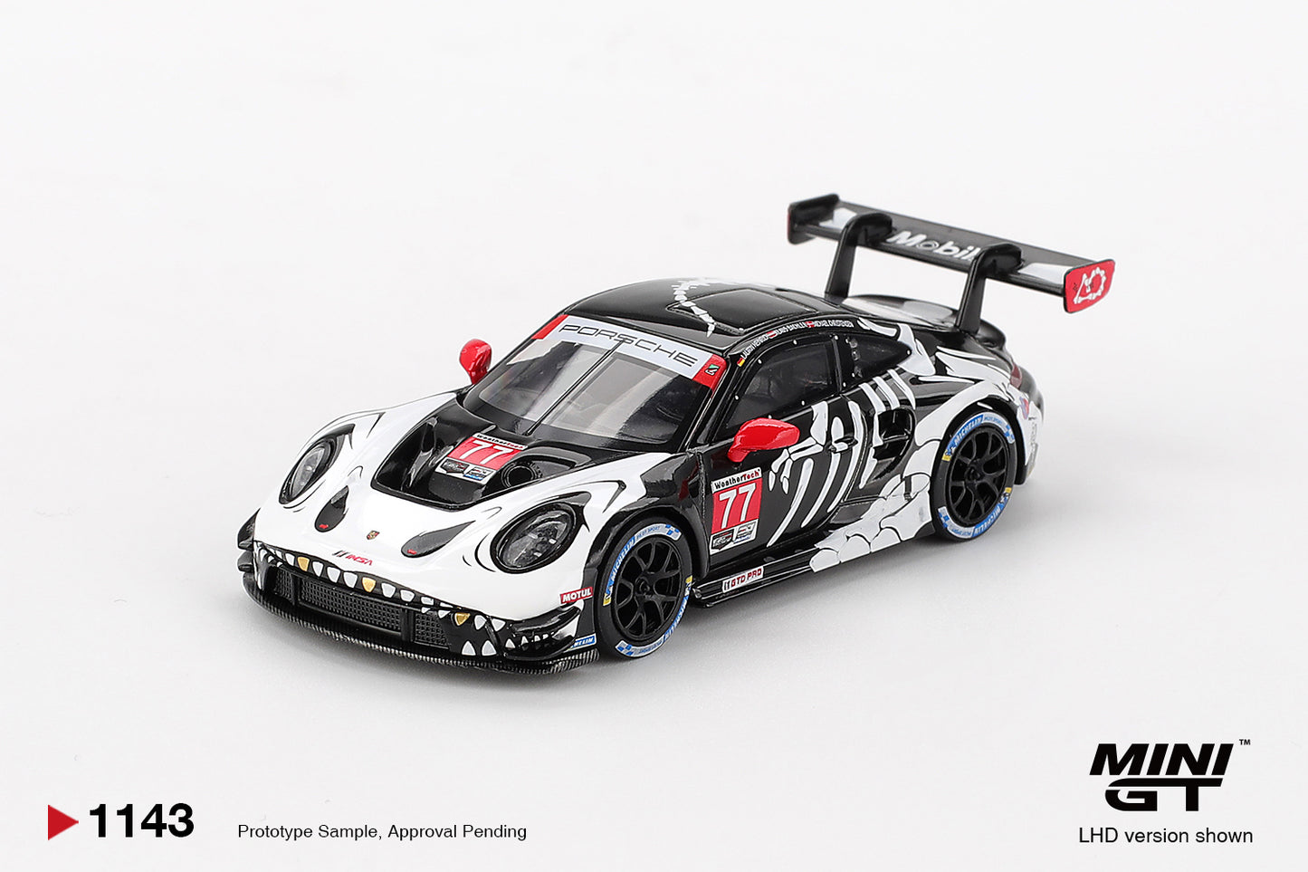 Mini GT  Porsche 911 GT3 R #77 2025 IMSA Petit Le Mans AO Racing (Skeleton Rexy)
