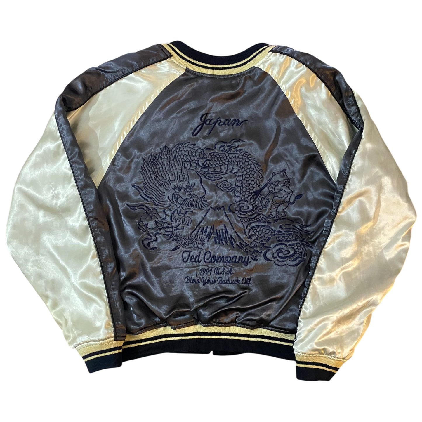 Tedman Lucky Devil, White Tiger and Eagle vs Dragon Reversible Velvet Sukajan