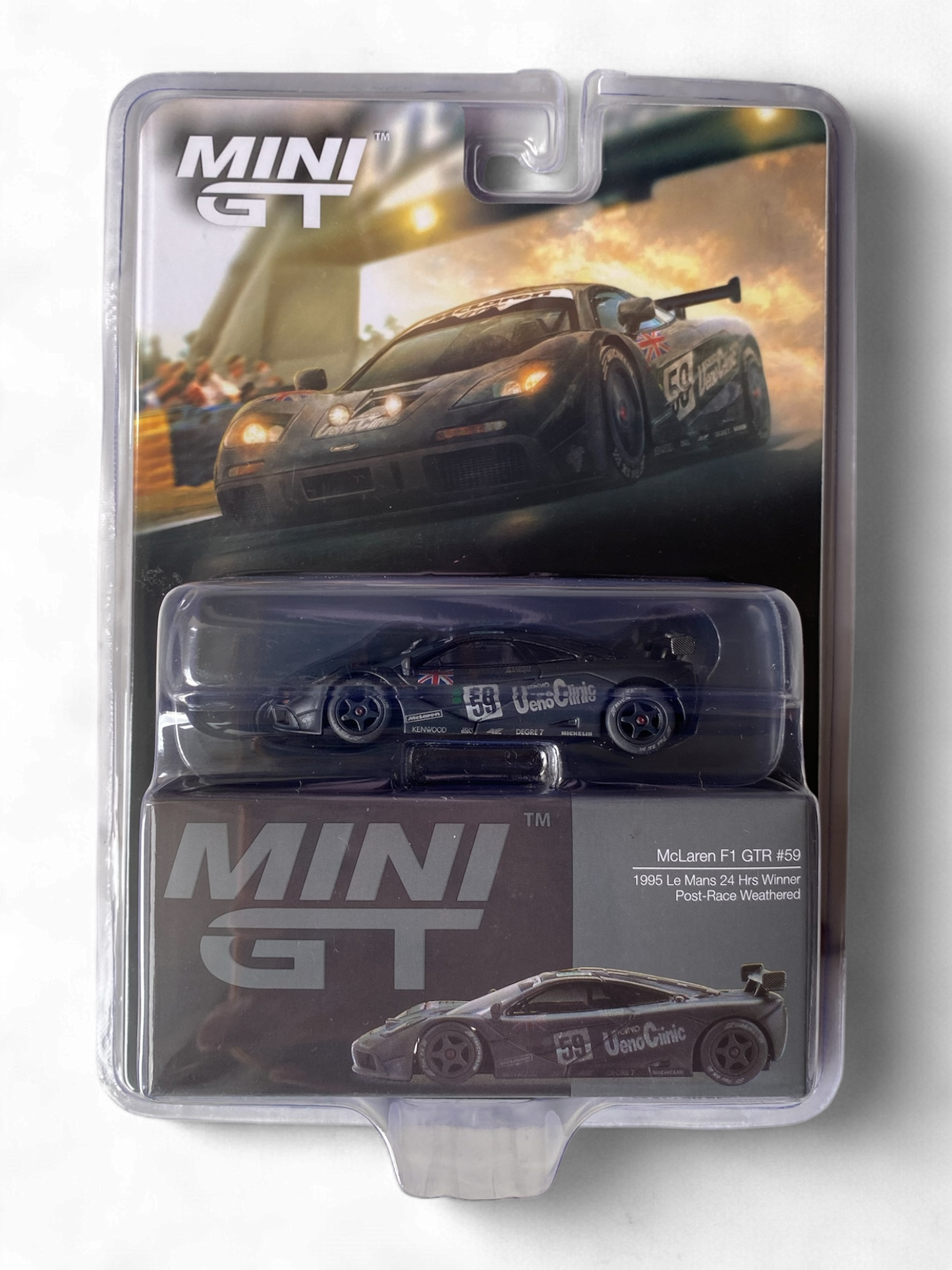 MiniGT McLaren F1 GTR #59 1995 Le Mans 24 hrs Winner Post-Race Weathered