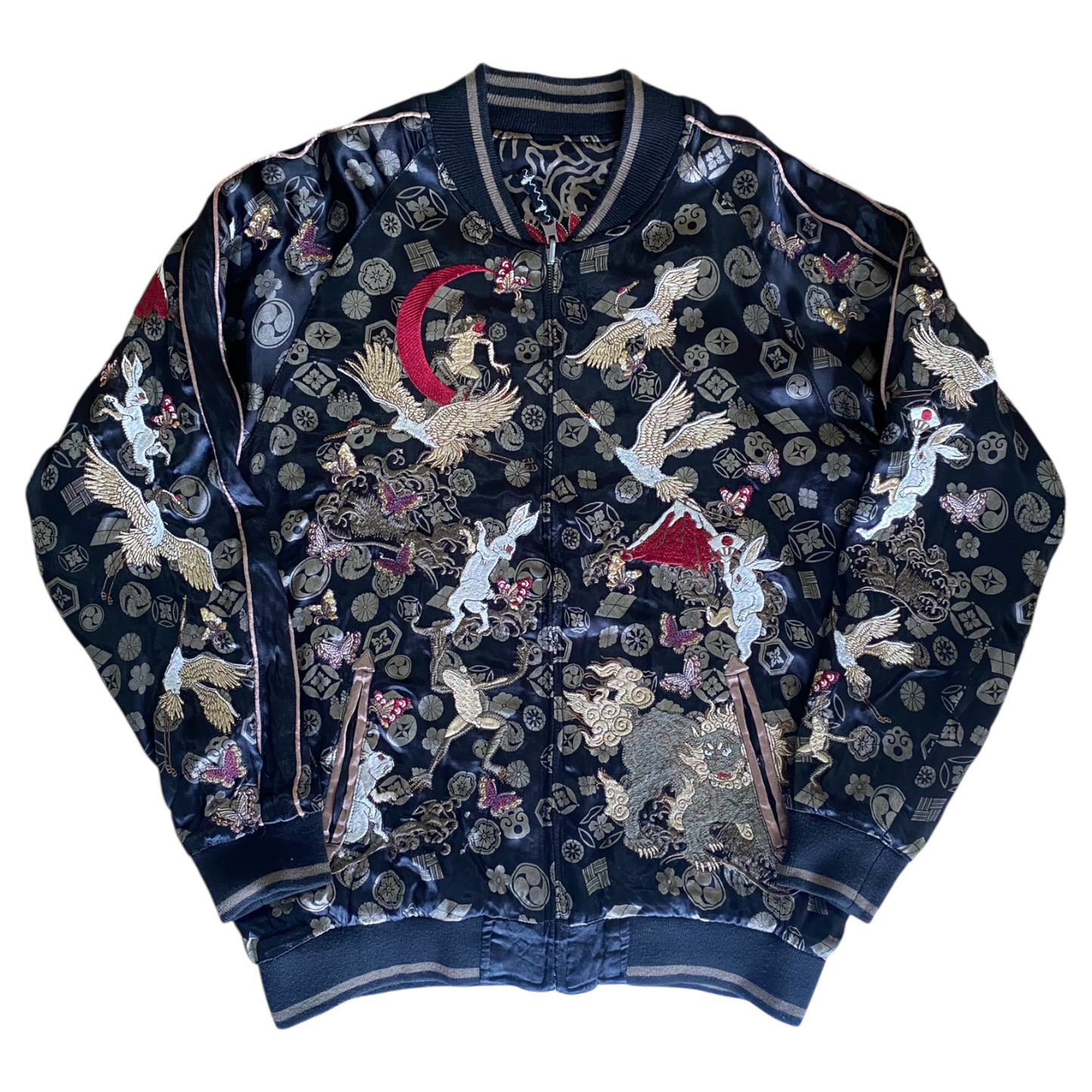 Miyabi Musubi (雅結) Dragon & Phoenix / Rabbits & Cranes Reversible Sukajan Jacket