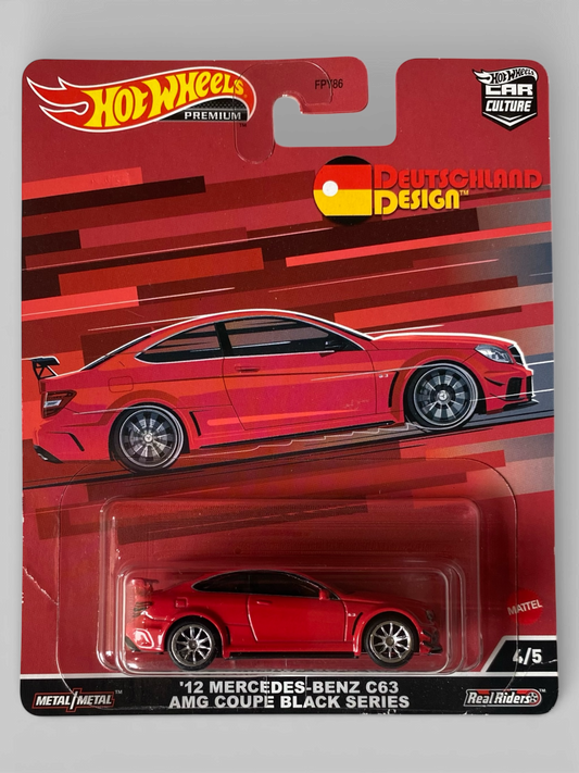 Hot Wheels Premium ‘12 Mercedes-Benz C63 AMG Coupe Black Series (Deutschland Design)