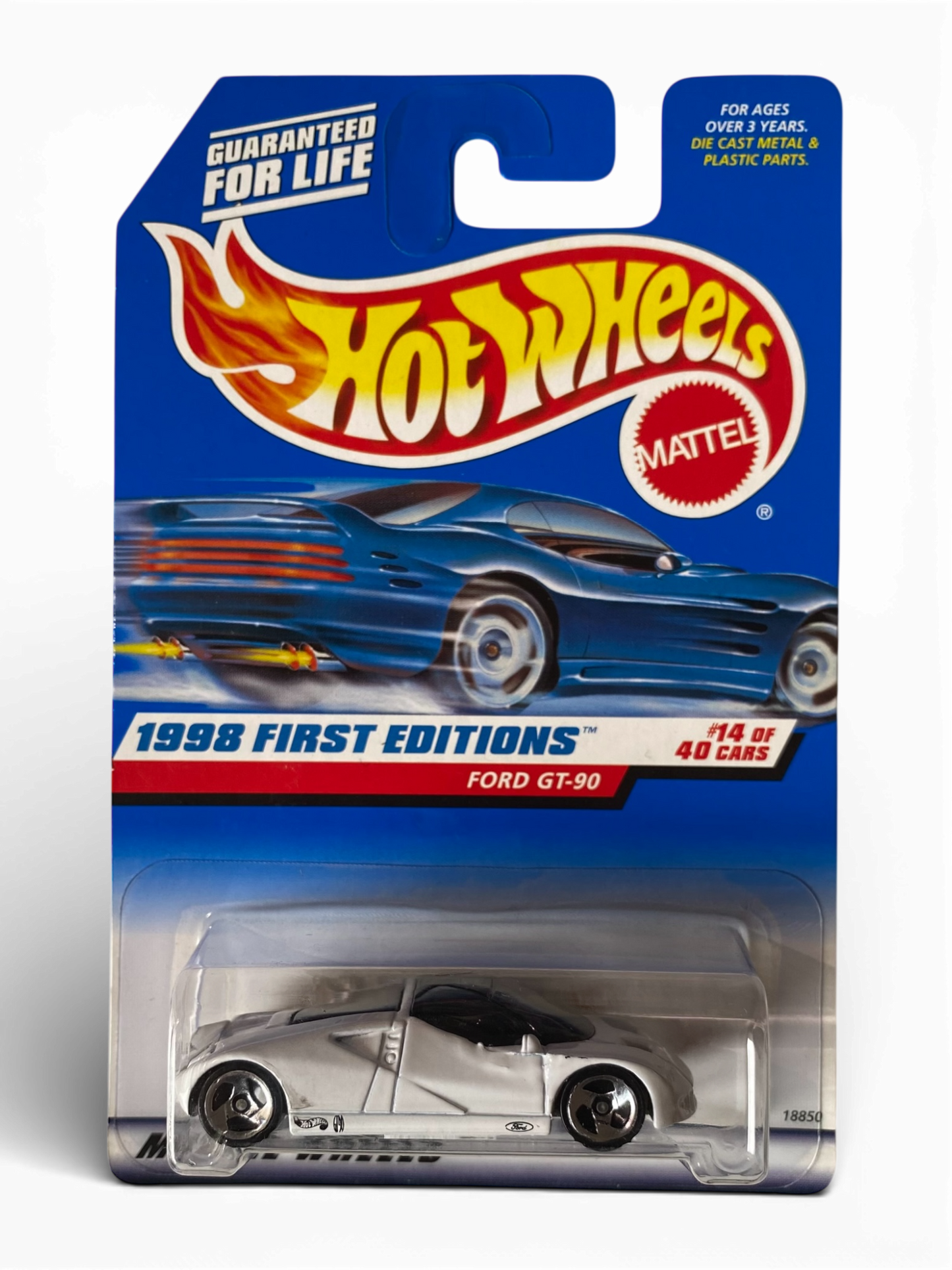 Hot Wheels Ford GT-90 (1998 First Editions) metal/metal + Protector  white