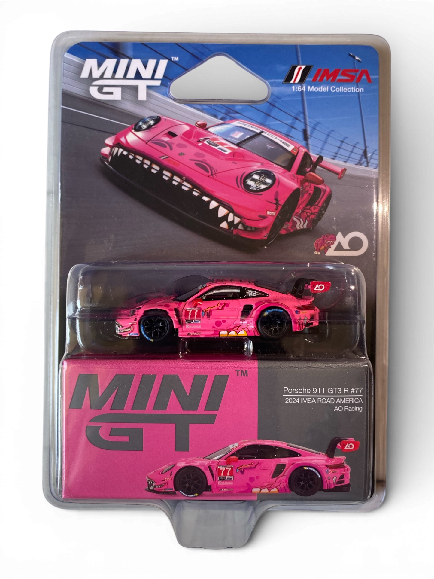 Mini GT Porsche 911 GT3 R #77 AO Racing 2024 IMSA Road America [Imported]