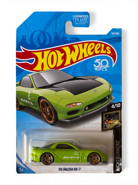 Hot Wheels  ‘95 Mazda RX-7 (Nightburnerz) Green/ Gold