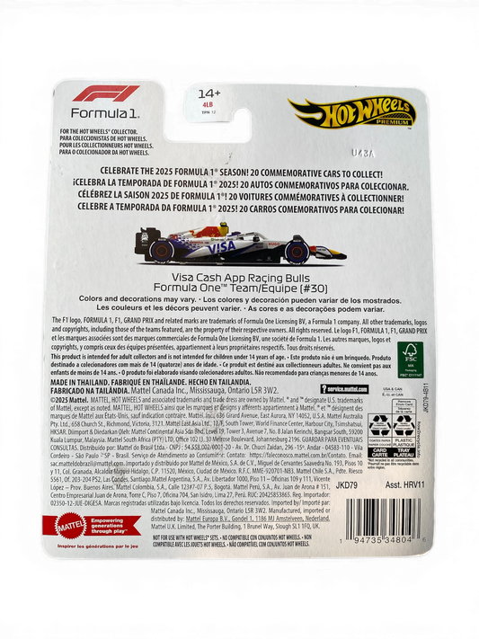 Hot Wheels Premium Formula 1 2025 Visa Cash App Racing Bulls Formula One Team (#30)