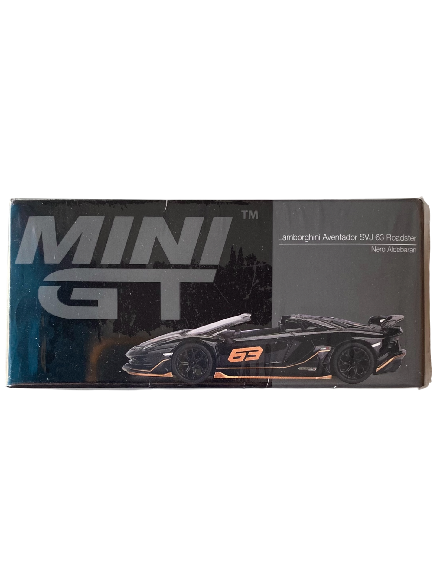 Mini GT Lamborghini Aventador SVJ 63 Roadster Nero Aldebaran