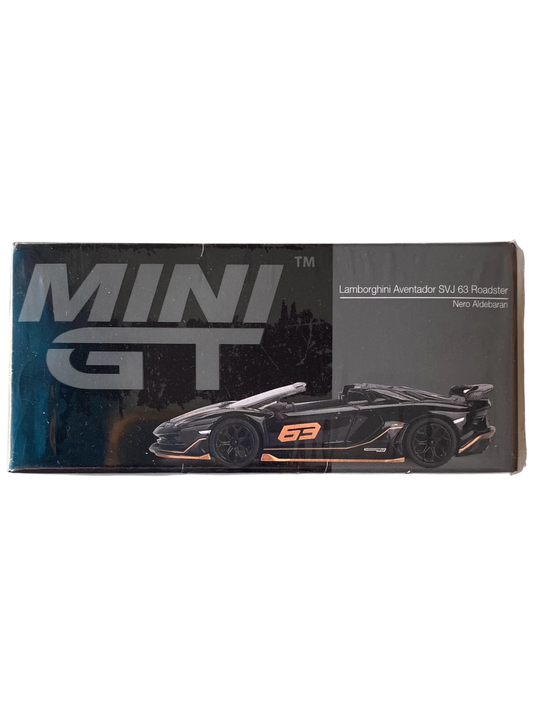 Mini GT Lamborghini Aventador SVJ 63 Roadster Nero Aldebaran