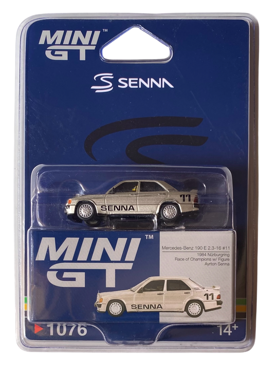 MiniGT Mercedes-Benz 190 E 2.3- 16 #11 1984 Nürburgring Race of Champions w/ Figure Aryton Senna
