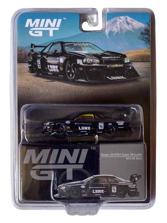 MiniGT Nissan LB-ER34 Super Silhouette Skyline Black