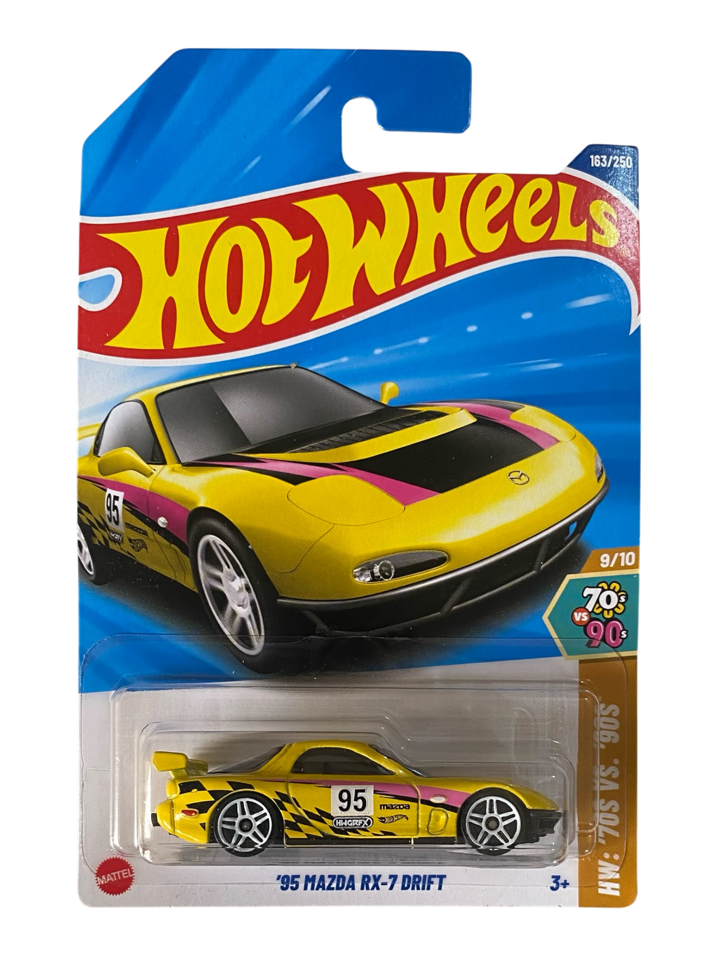 Hot Wheels  ‘95 Mazda RX-7 Drift (HW: ‘70s VS. ‘90s) Yellow