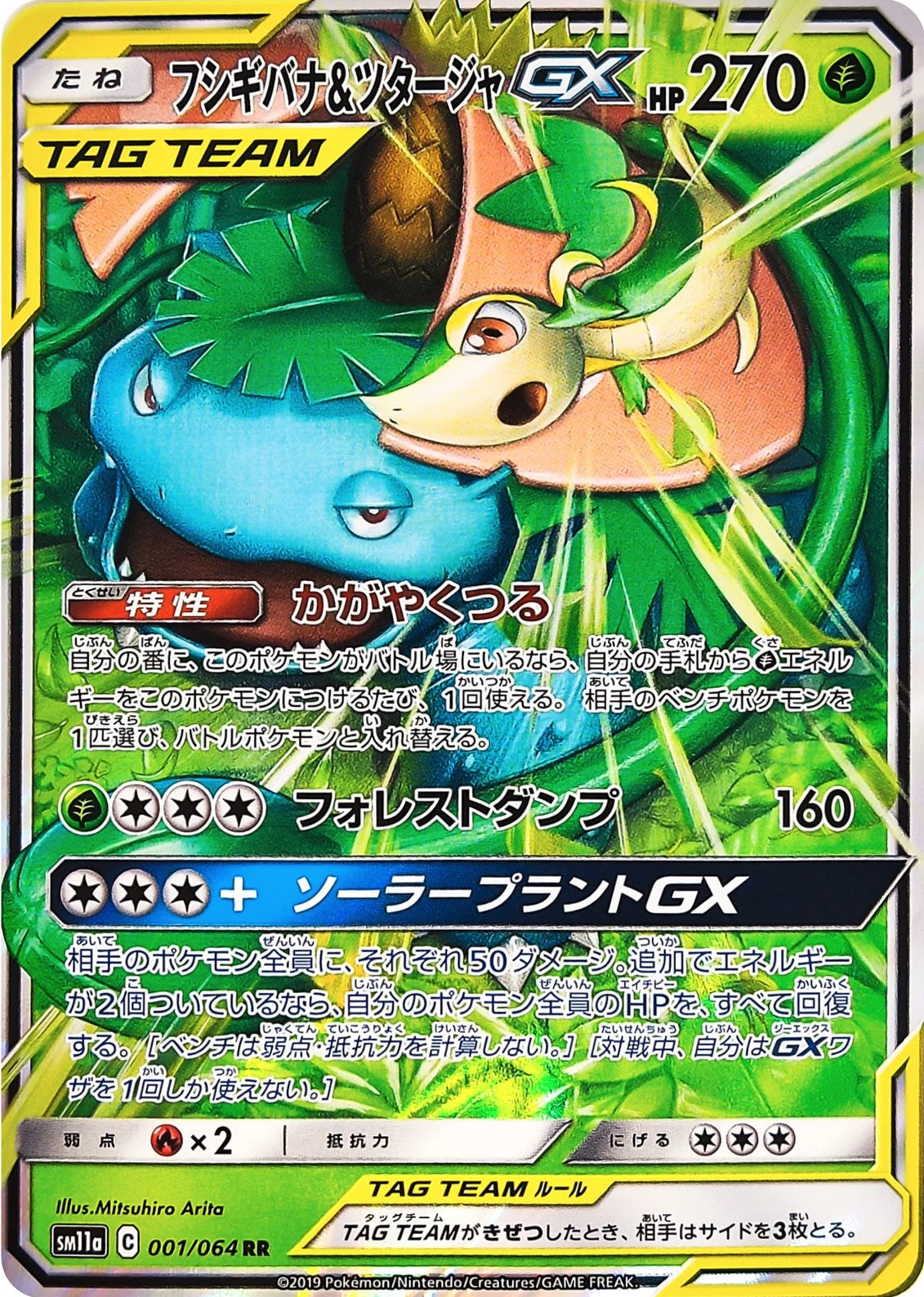 Venusaur & Snivy GX 001/064 RR Foil  [SM11a] Remix Bout