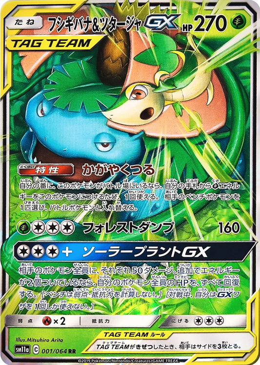 Venusaur & Snivy GX 001/064 RR Foil  [SM11a] Remix Bout